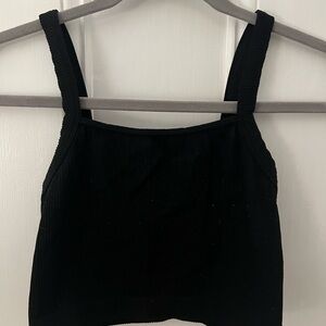 Black Ribbed Women's Tank Top